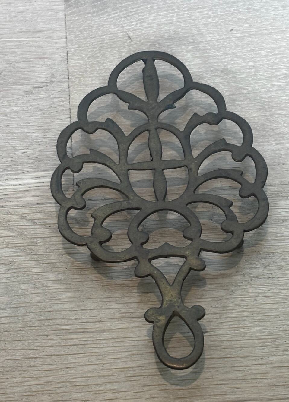 Vintage Brass Wall Trivet Hollywood Regency Moroccan Decor